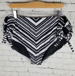 SWIMSUITS FOR ALL | striped tie keyhole side swim bikini bottoms